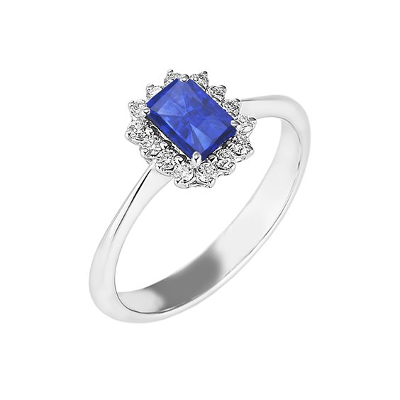 Anello Gazzola Gioielli Donna in Oro bianco Zaffiro blu 1.05 Ct AN-2919-1-13-Z-OT-N7X5-DF-VS - AN-2919-1-13-Z-OT-N7X5-DF-VS